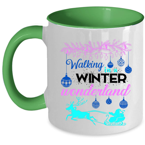 Cute Christmas Coffee Mug, Walking In A Winter Wonderland Accent Mug