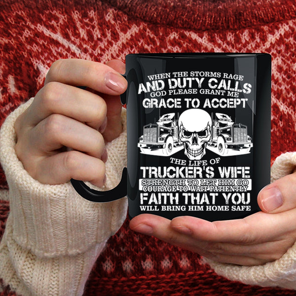 Trucker's Wife Coffee Mug, Cool Gift For Trucker's Wife Coffee Cup