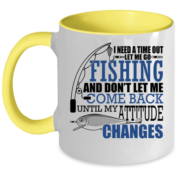 I Love Fishing Coffee Mug, Let Me Go Fishing Accent Mug