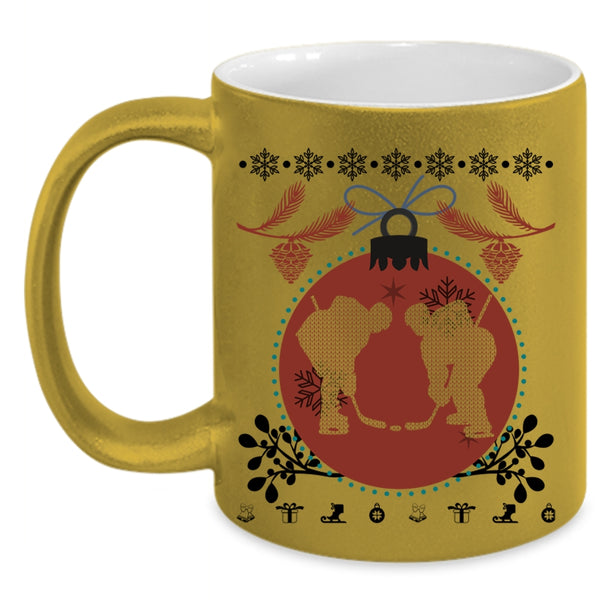 Christmas Family Vacation Coffee Mug, Cool Hockey Accent Mug