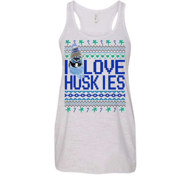 I Love Huskies T Shirt, Dog Merry Christmas T Shirt, Awesome t-shirts