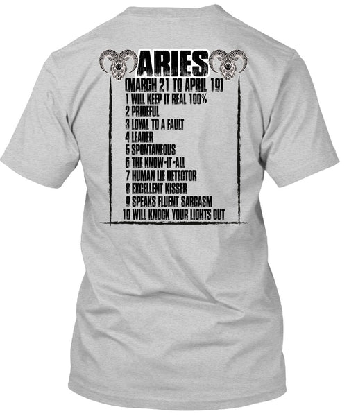 Aries Will Knock Your Lights Out T Shirt, I Love Aries T Shirt