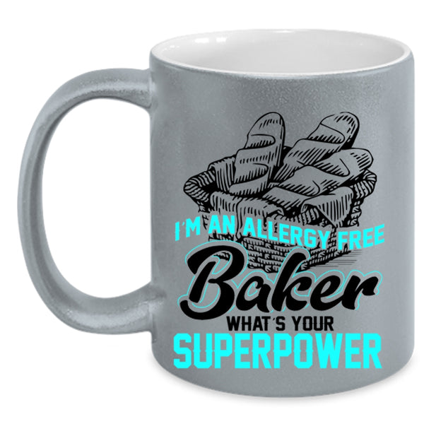 Funny Gift For Bakers Coffee Mug, I'm An Allergy Free Baker Accent Mug