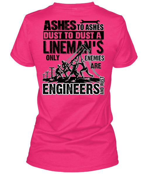 Lineman's Only Enemies T Shirt, I Love Lineman T Shirt