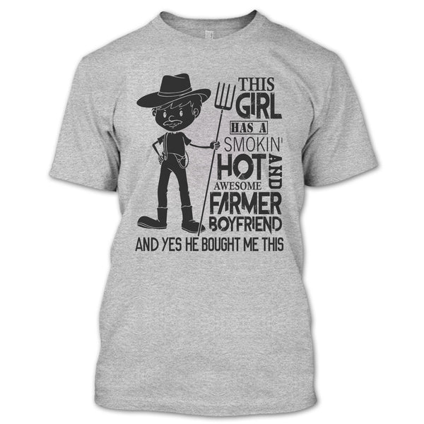 Awesome Farmer Boyfriend T Shirt, Gift Farmer T Shirt