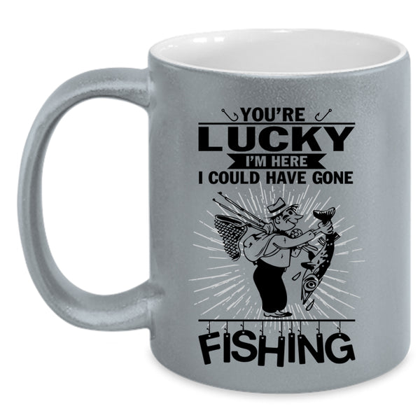 Outdoor Coffee Mug, I Could Have Gone Fishing Accent Mug