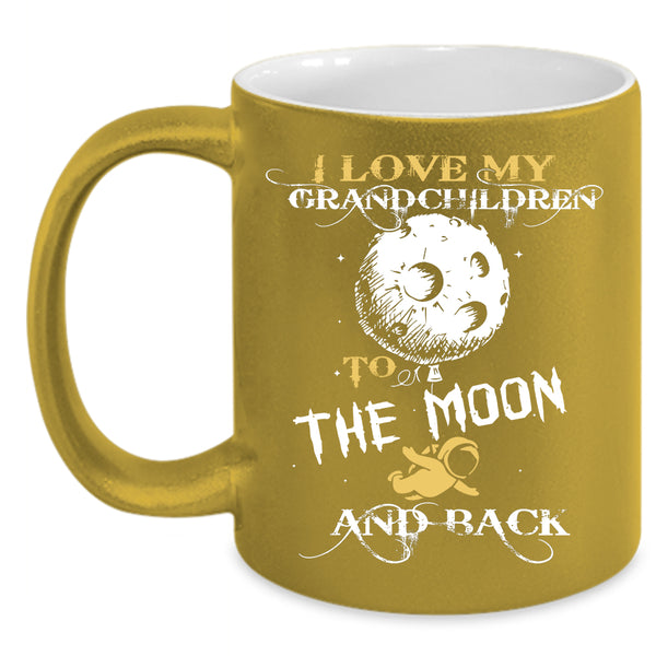 I Love My Grandchildren To The Moon And Back Coffee Mug, Cute Coffee Cup