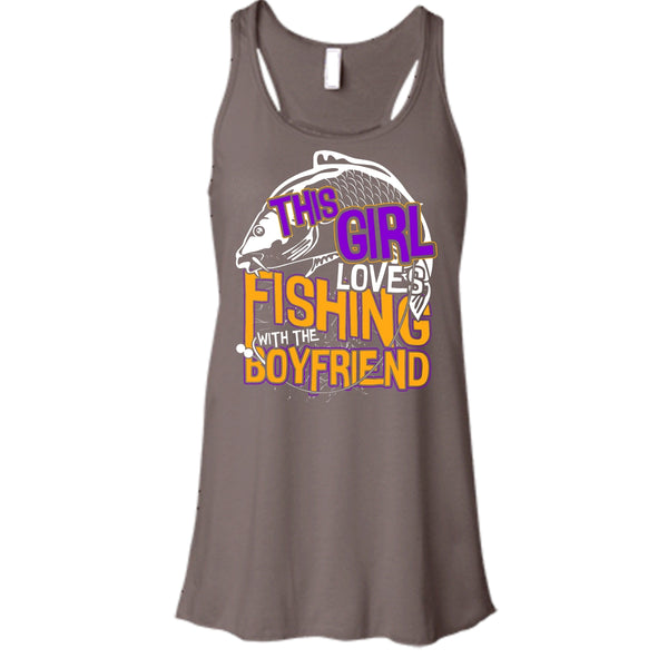 This Girl Loves Fishing T Shirt, Fishing With The Boyfriend Tank Top