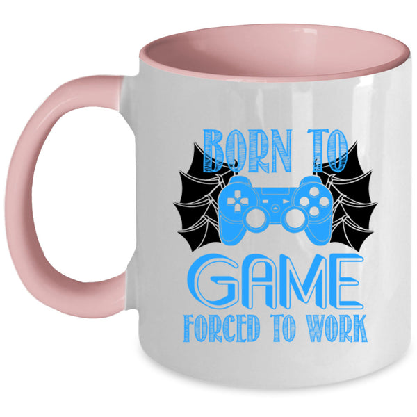 Awesome Gamer Coffee Mug, Born To Game Forced To Work Accent Mug