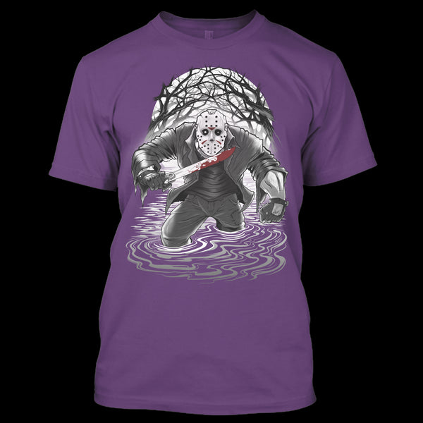 A black t-shirt with the shopify logo