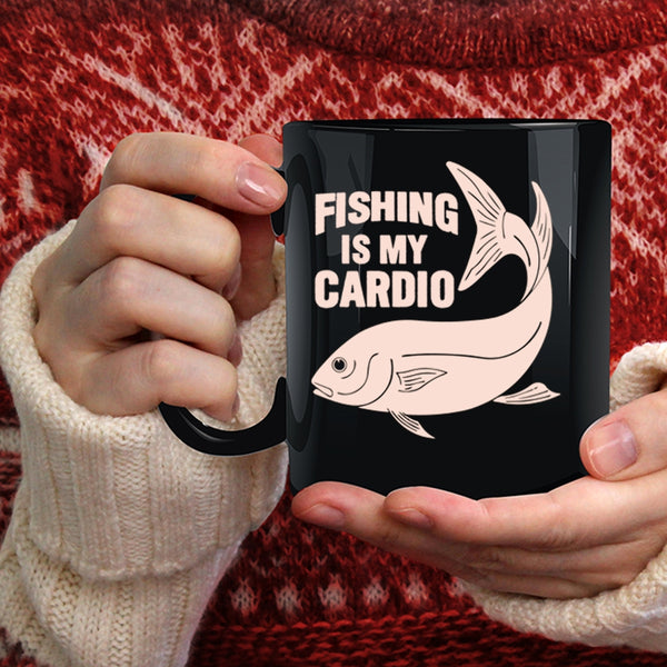 Fishing Is My Cardio Coffee Mug, Funny Gift For Fisher Coffee Cup