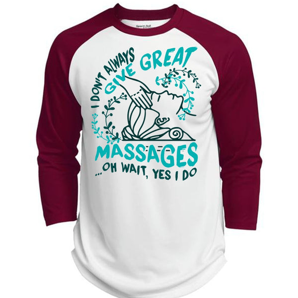 I Don't Always Give Great Massages T Shirt, I Love Massage T Shirt, Awesome T-Shirts  (Polyester Game Baseball Jersey)