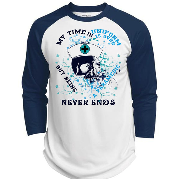 Being A Paramedic Never Ends T Shirt, I Love Paramedic T Shirt, Awesome T-Shirts  (Polyester Game Baseball Jersey)