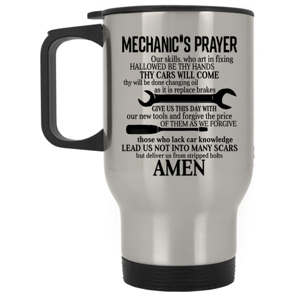 Cool Gift For Mechanics Travel Mug, Mechanic's Prayer Mug
