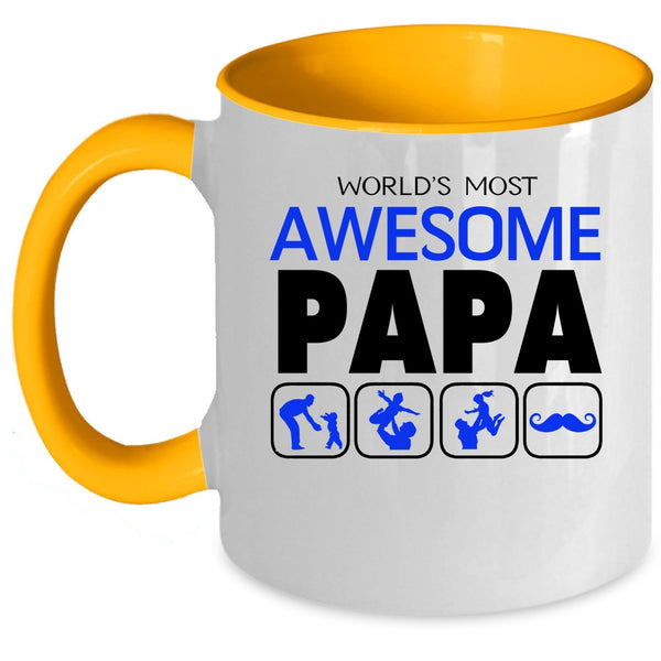 Awesome Papa Coffee Mug, World's Most Awesome Papa Accent Mug