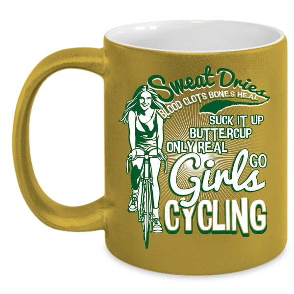 Only Real Girls Go Cycling Coffee Mug, Awesome Girls Coffee Cup