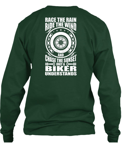 Only A Biker Understands T Shirt, Race The Rain T Shirt