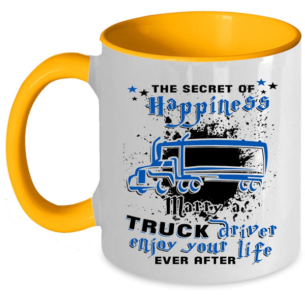 Cool Just Married Coffee Mug, Marry A Truck Driver Accent Mug