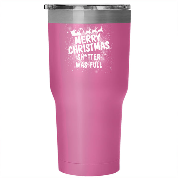 Merry Christmas Tumbler 30 oz Stainless Steel, Christmas Family Vacation Travel Mug