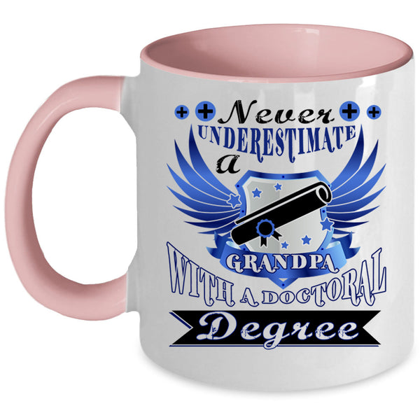 Old Doctor Coffee Mug, Grandpa With A Doctoral Degree Accent Mug