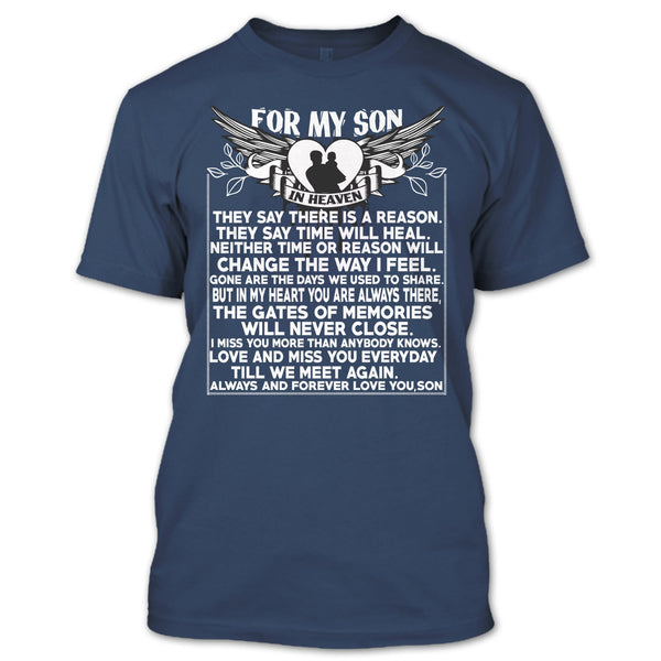 For My Son In Heaven T Shirt, Forever Love You Son T Shirt