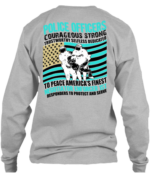 Police Officers Courageous Strong T Shirt, I Love Police T Shirt