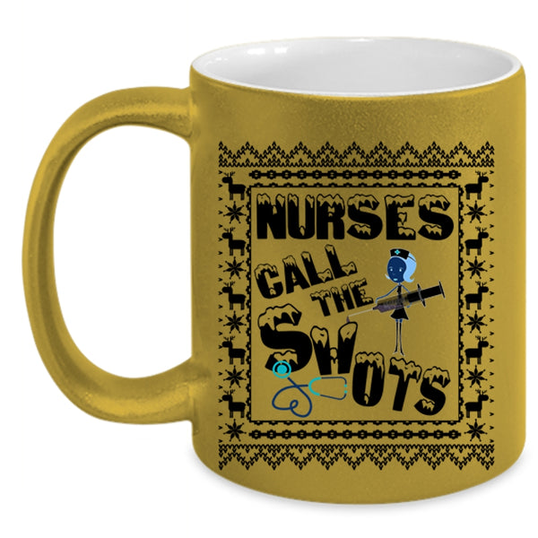 Cute Nurses Coffee Mug, Nurses Call The Shots Accent Mug