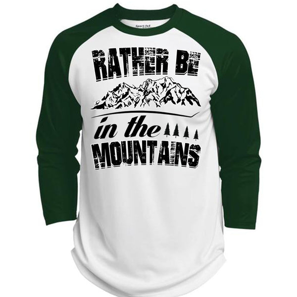 Rather Be In The Mountains T Shirt, I Love Mountain T Shirt, Awesome T-Shirts  (Polyester Game Baseball Jersey)
