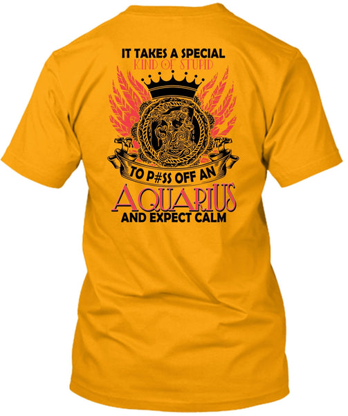 Aquarius And Expect Calm T Shirt, I Love Aquarius T Shirt