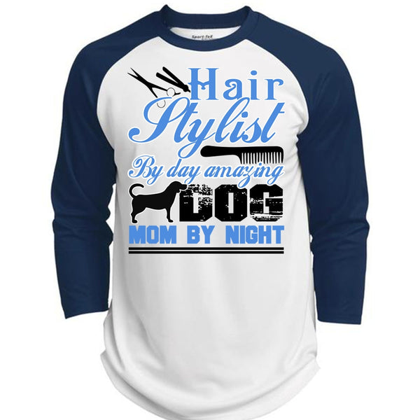 Hair Stylist By Day Amazing Dog T Shirt, I Love Hair Stylist T Shirt, Awesome T-Shirts  (Polyester Game Baseball Jersey)