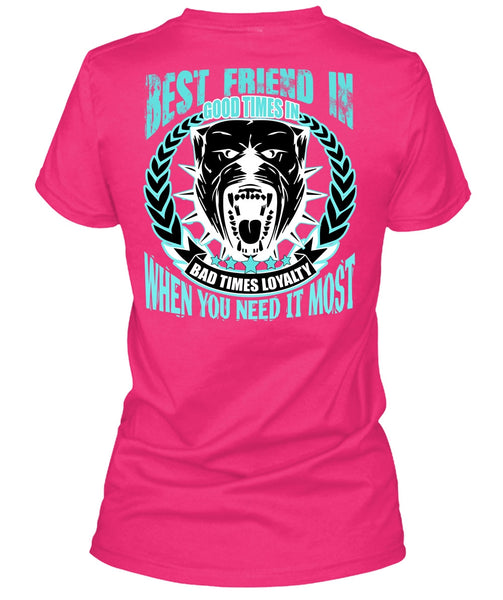 Best Friend In Good Times T Shirt, My Favorite T Shirt, Cool Shirt (Ladies LS Heather V-Neck)