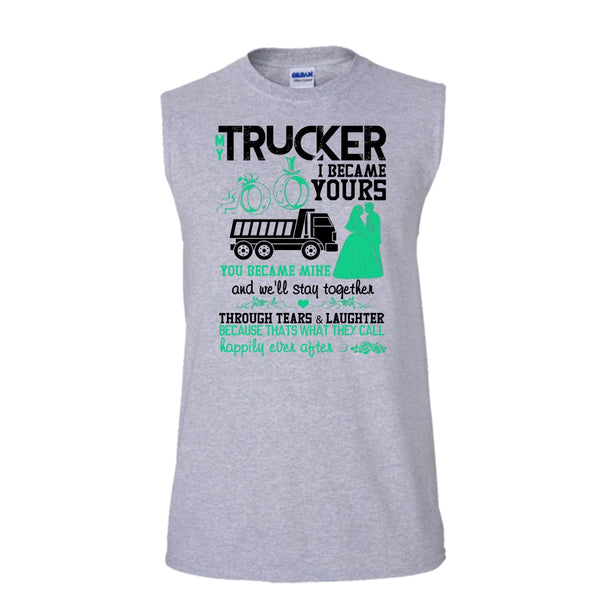 My Trucker T Shirt, I Love My Trucker Tank Top (Men's Cotton Sleeveless)