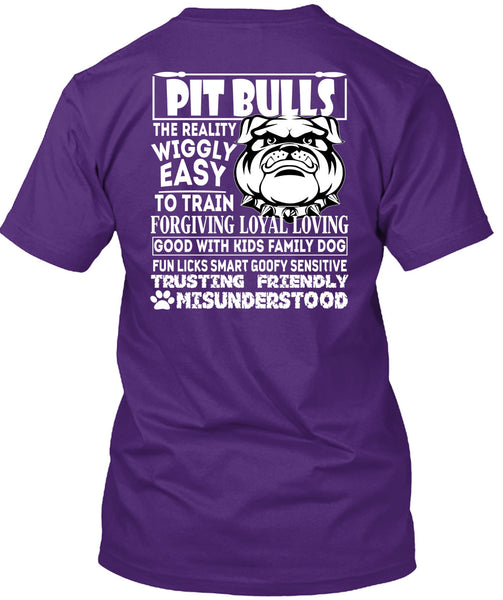 Pit Bulls The Reality Wiggly Easy T Shirt, Good With Kids Family Dog T Shirt