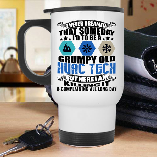 Cool Grandpa Travel Mug, I'd To Be A Grampy Old Hvac Tech Mug