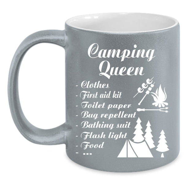 Camping Queen Coffee Mug, Funny Gift For Camping Mom Coffee Cup