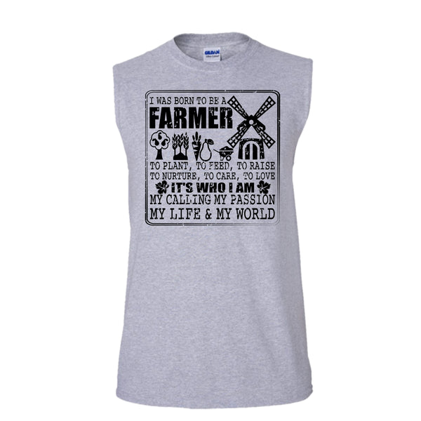 Born To Be A Farmer T Shirt, Coolest Farmer T Shirt, Awesome t-shirts (Men's Cotton Sleeveless)