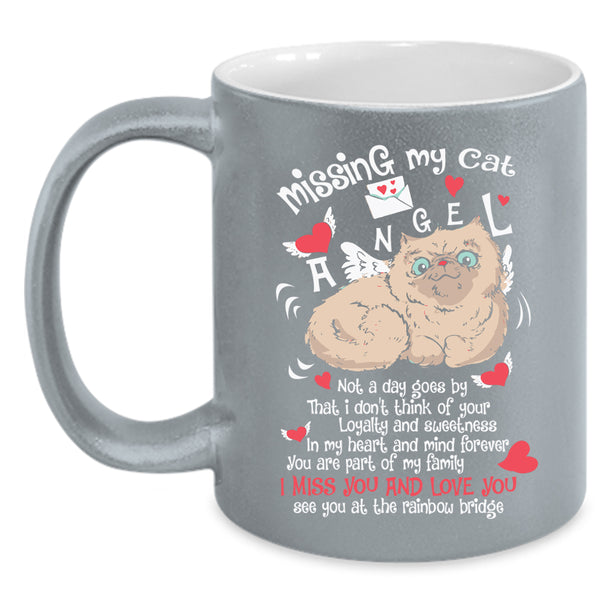 Missing My Cat Angel Coffee Mug, I Miss You And Love You Coffee Cup