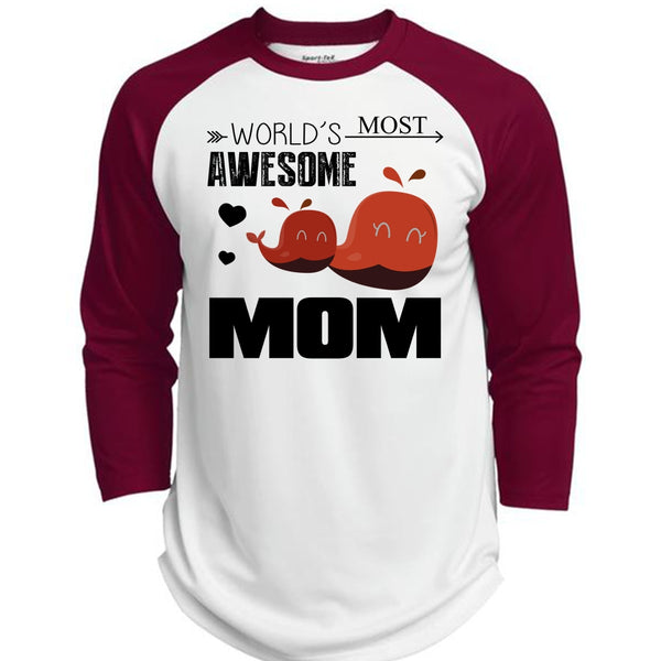 World's Most Awesome Mom T Shirt, Mother's Day T Shirt  (Polyester Game Baseball Jersey)
