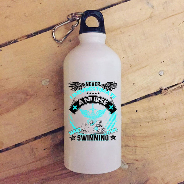 A Nurse Loves Swimming 20 oz Stainless Steel Bottle,Funny Gift For Nurses Outdoor Sports Water Bottle