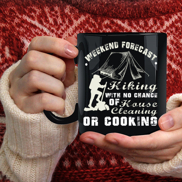 Weekend Forecast Hiking Coffee Mug, Outdoor Coffee Cup