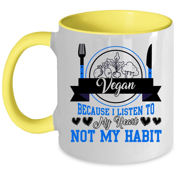 I Listen To My Heart Coffee Mug, Vegan Accent Mug