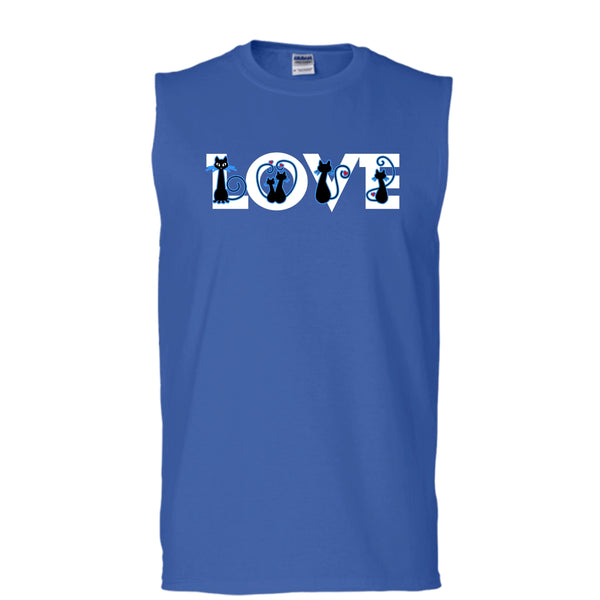 Love Cat Shirt, Best Cat Mom Ever Shirt (Men's Cotton Sleeveless)