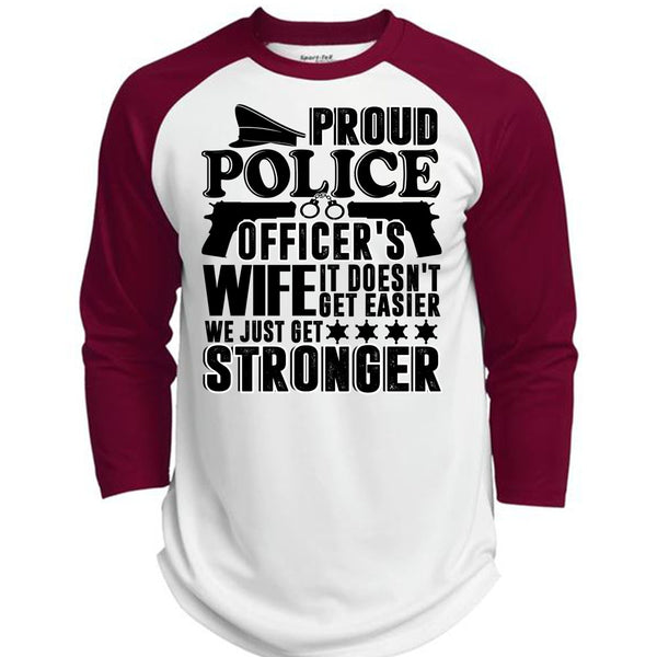 Proud Police Officer's Wife T Shirt, I Love Police T Shirt, Awesome T-Shirts  (Polyester Game Baseball Jersey)