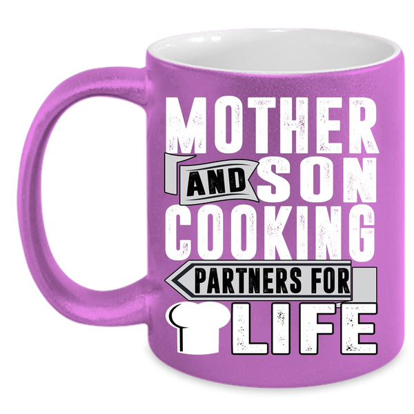 Mother And Son Coffee Mug, Cooking Partners For Life Coffee Cup