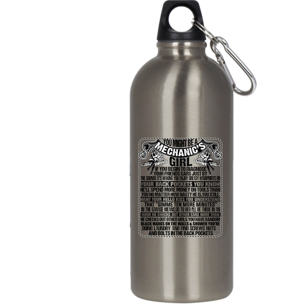 You Might Be A Mechanic's Girl 20 oz Stainless Steel Bottle,Cute Mechanic's Girl Outdoor Sports Water Bottle