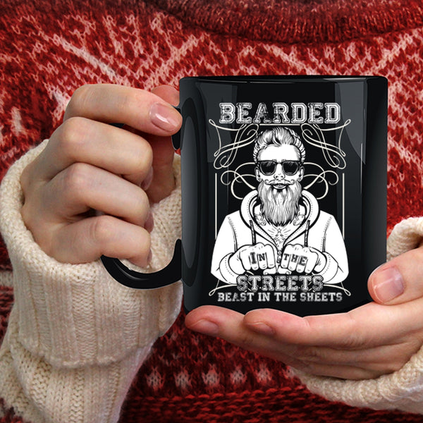 Bearded In The Streets Coffee Mug, Cool Gift For Bearded Men Coffee Cup