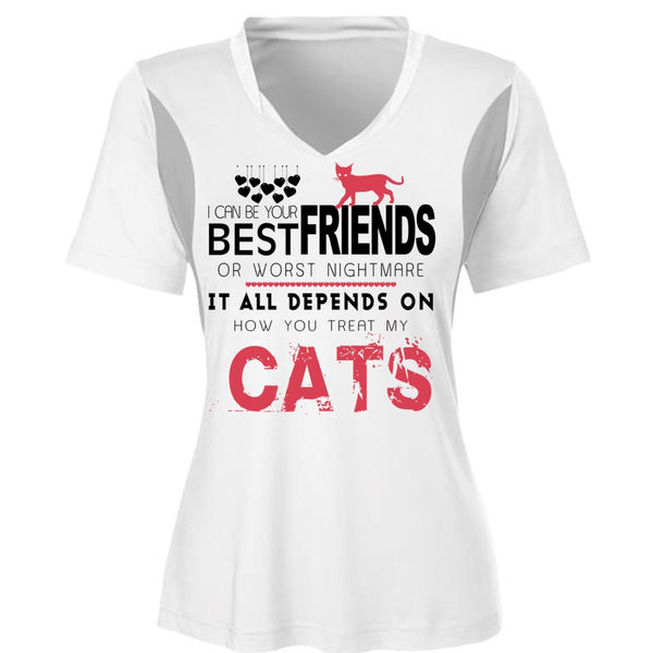 Best Friends Or Worst Nightmare T Shirt, Depends On How You Treat My Cats T Shirt