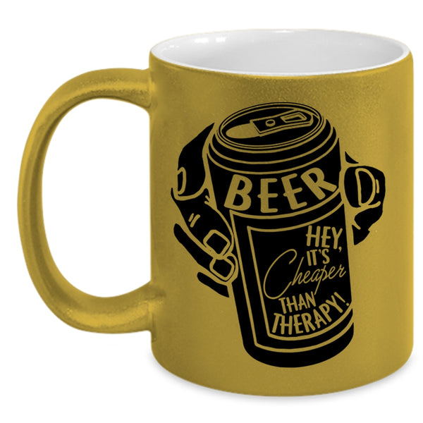 It's Cheaper Than Therapy Coffee Mug, Beer Accent Mug