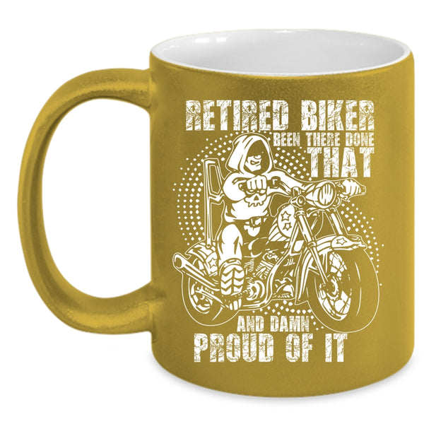 Retired Biker Coffee Mug, Cool Retirement Coffee Cup