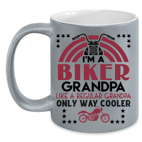 Cool Grandpa Coffee Mug, I'm A Biker Grandpa Accent Mug